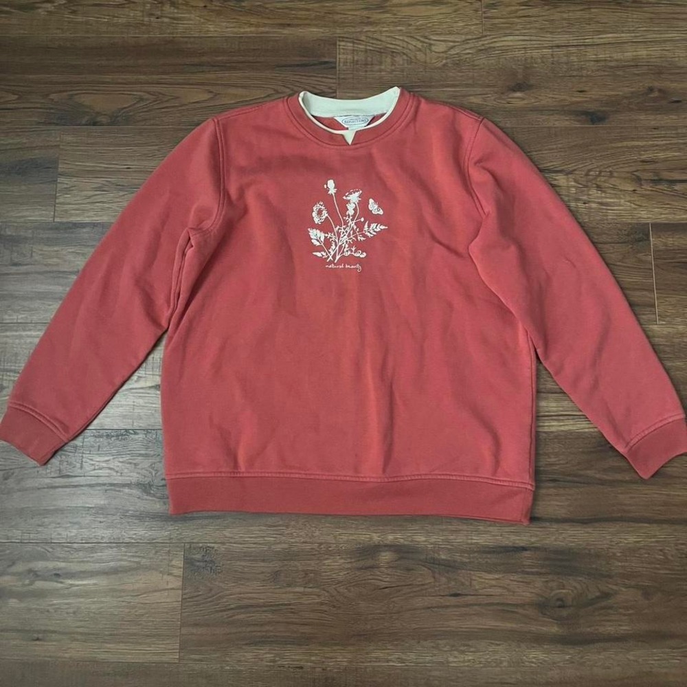 Vintage Northern Reflections Pink Crewneck Layered Floral Graphic Cottagecore L